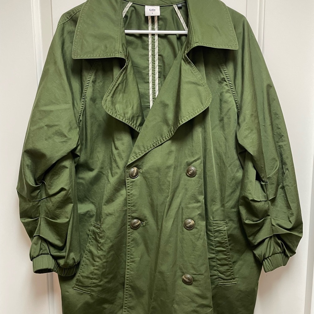 CAbi #5478 Expedition Jacket Sz Large Women’s Army Green Trench Excellent Condi - Picture 2 of 10